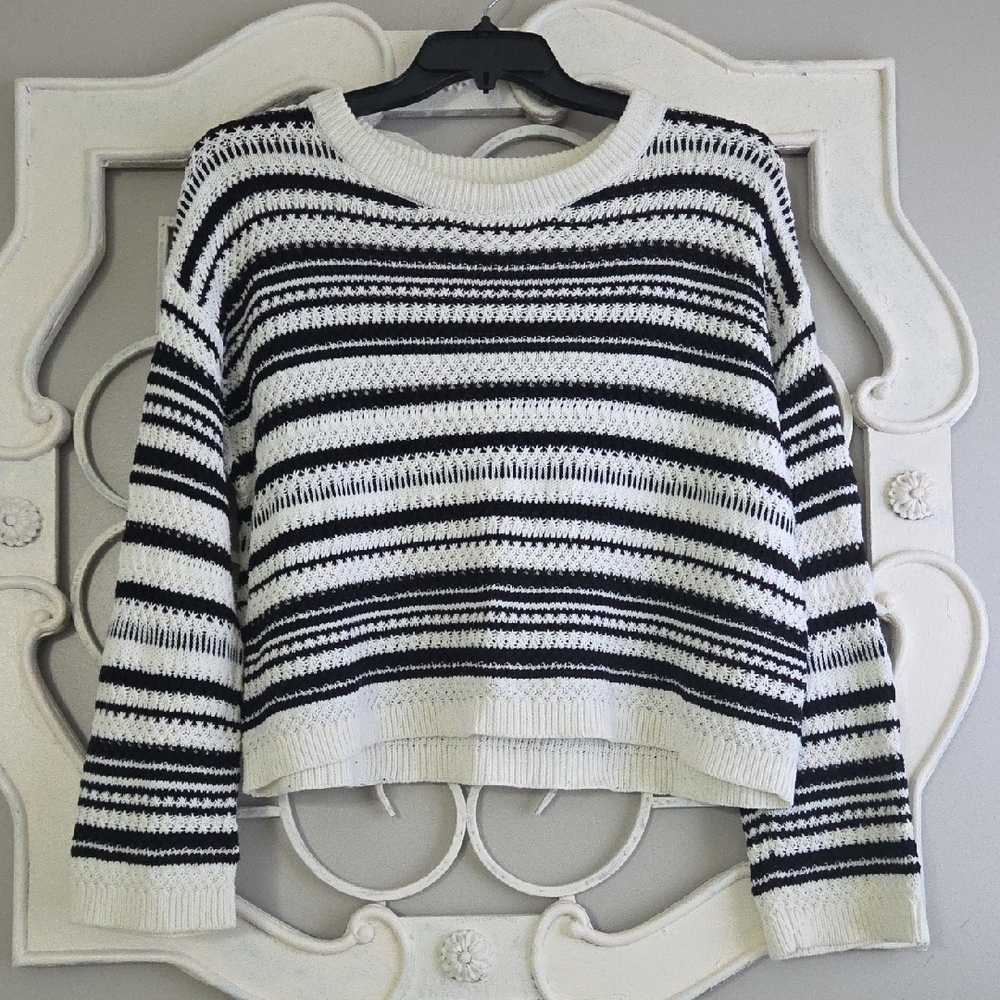 Sincerely Jules Black and White Striped Sweater